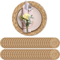 12-In Round Woven Placemats Set of 48 - Natural Handwoven Protection