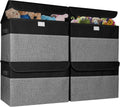 Large 22 Quart Linen Foldable Storage Bin Cube Organizer 4 Pack