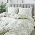 HoneiLife Cotton Duvet Cover Queen - Floral Comforter Cover 3-PC