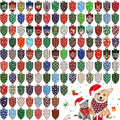 120 Pcs Christmas Dog Bandanas Bulk - Festive Multi-Pattern Pack
