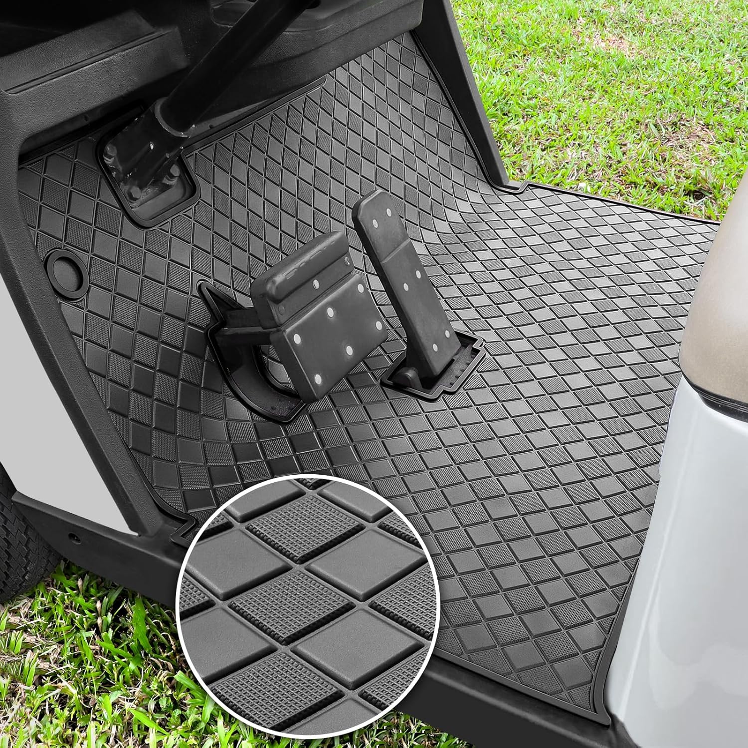 Non-Slip EZGO Golf Cart Mat - Durable Rubber, Easy Clean