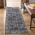 Washable Non-Slip 7 ft Runner - Black/Brown Traditional Runner