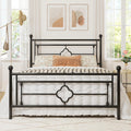 Queen Size Metal Platform Bed Frame with Victorian Headboard - Quiet