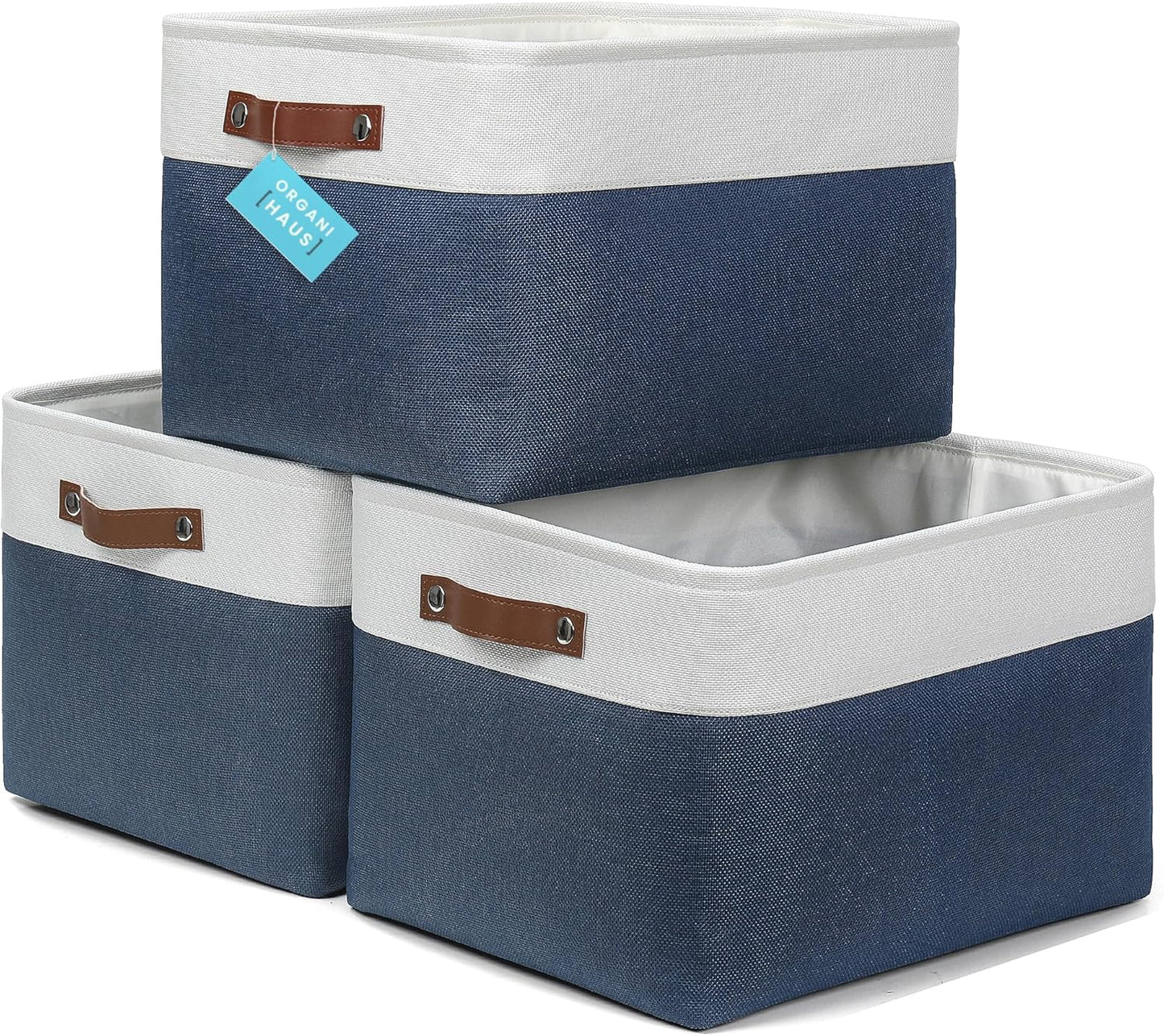 OrganiHaus Extra Large Fabric Storage Bins for Easy Organization