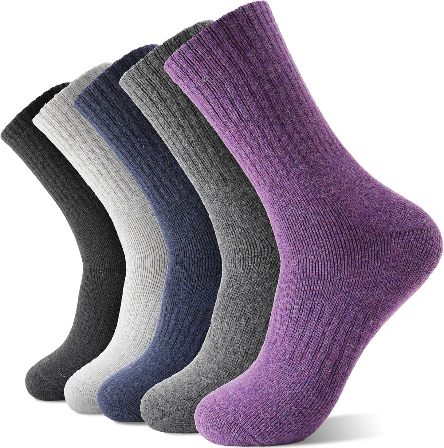 Sandsuced 5 Pack Cozy Merino Wool Socks