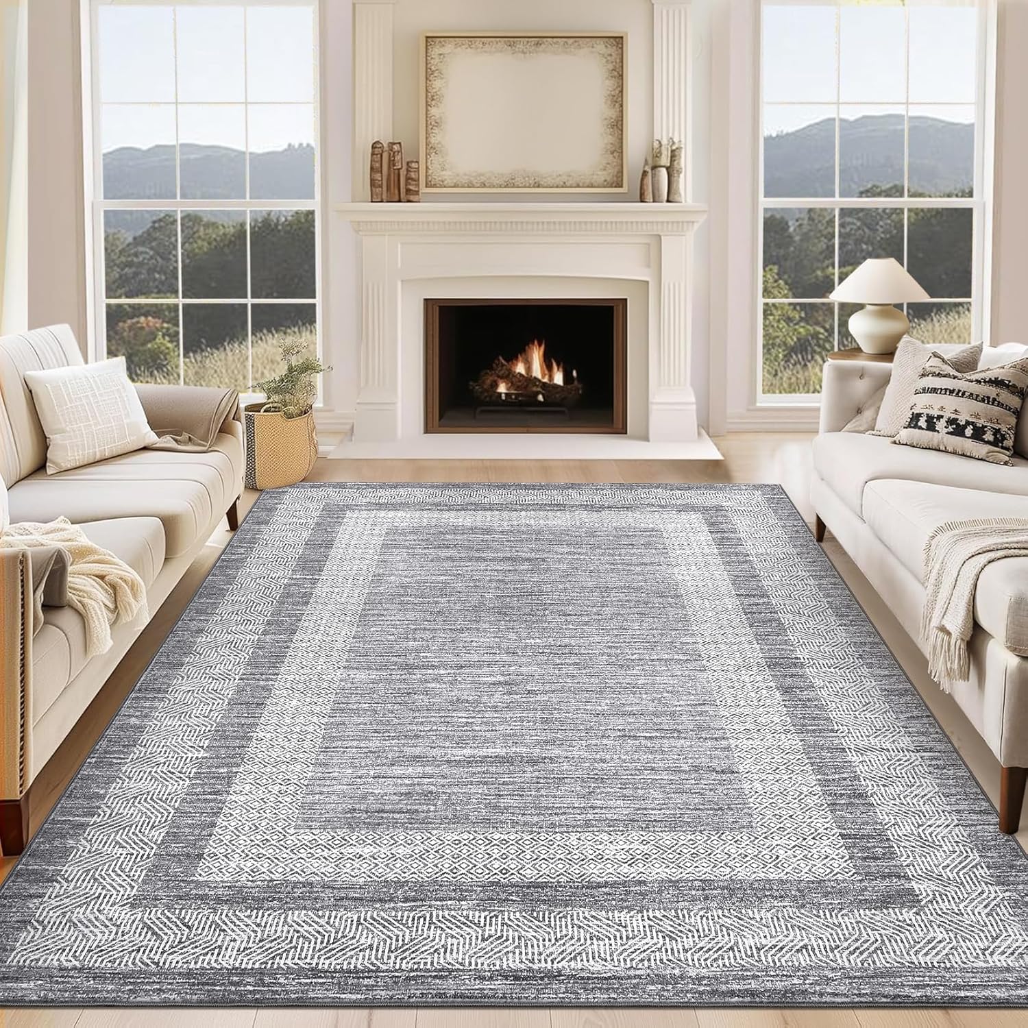 Modern Geometric Area Rug 5x7 for Stylish Home Decor
