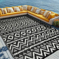 Waterproof Outdoor Rug 9x18 ft Reversible Plastic Straw Rug - Easy