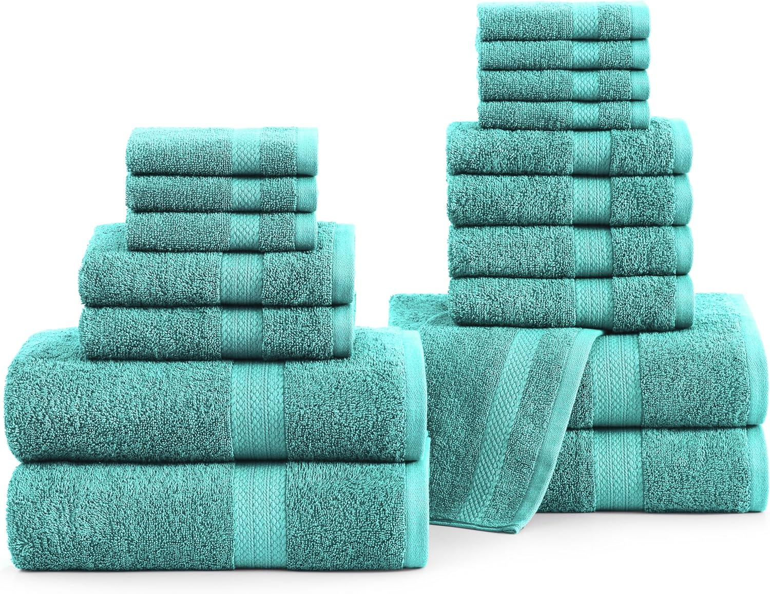 Luxurious 100% Cotton Bath Towels Set - 18 Pcs, Super Absorbent