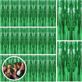 Green Streamers Backdrop 20 Pack Foil Fringe Curtains - Party Photo