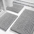Yimobra Bathroom Rug Set 3 Piece - Plush Absorbent Grey