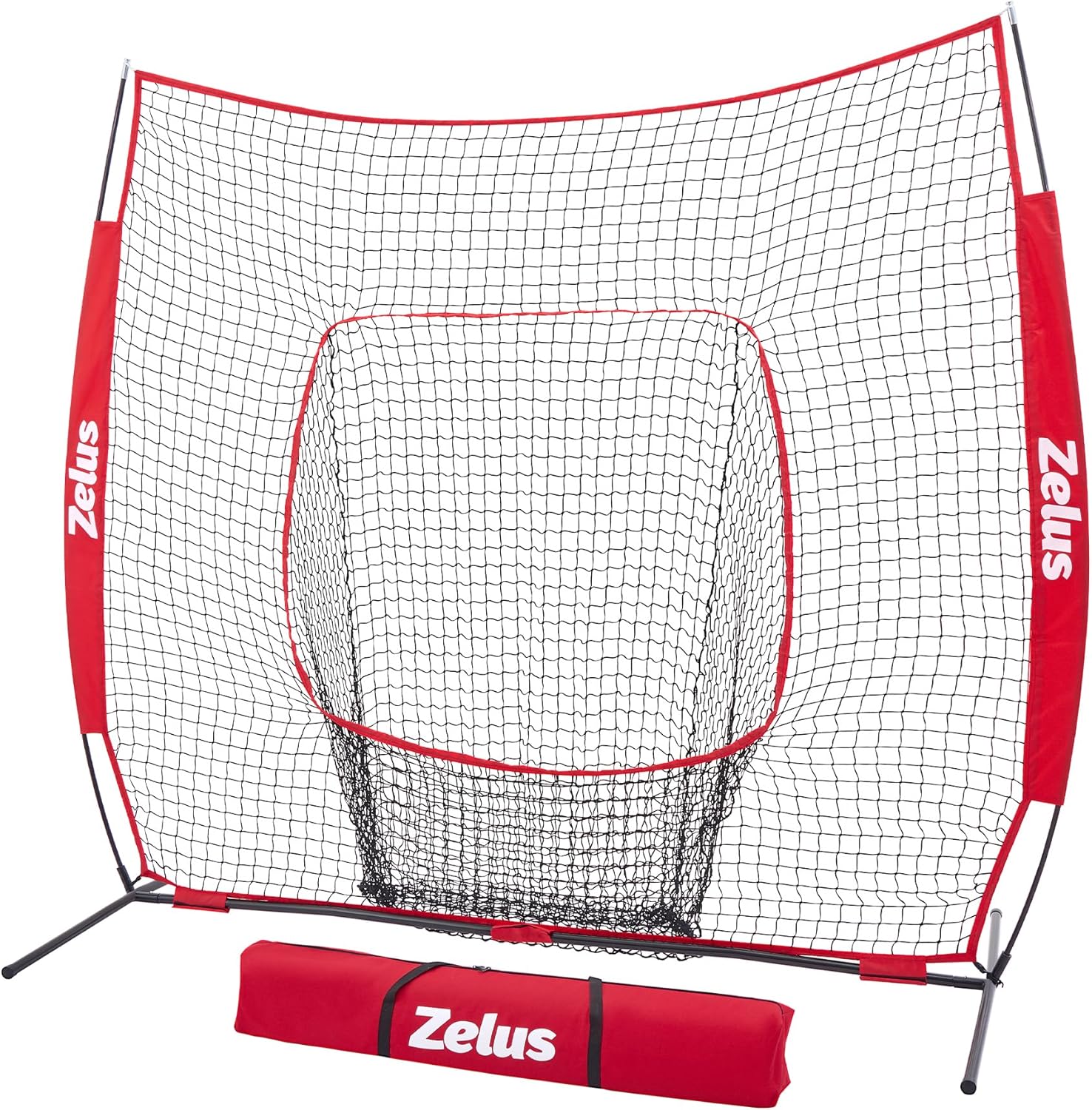 ZELUS 7 ft x 7 ft Baseball Net for Pitching and Hitting Practice