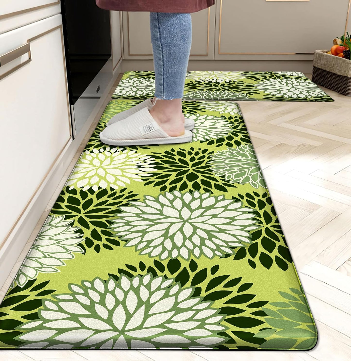 Cushioned Anti Fatigue Kitchen Mats Set of 2 for Comfort