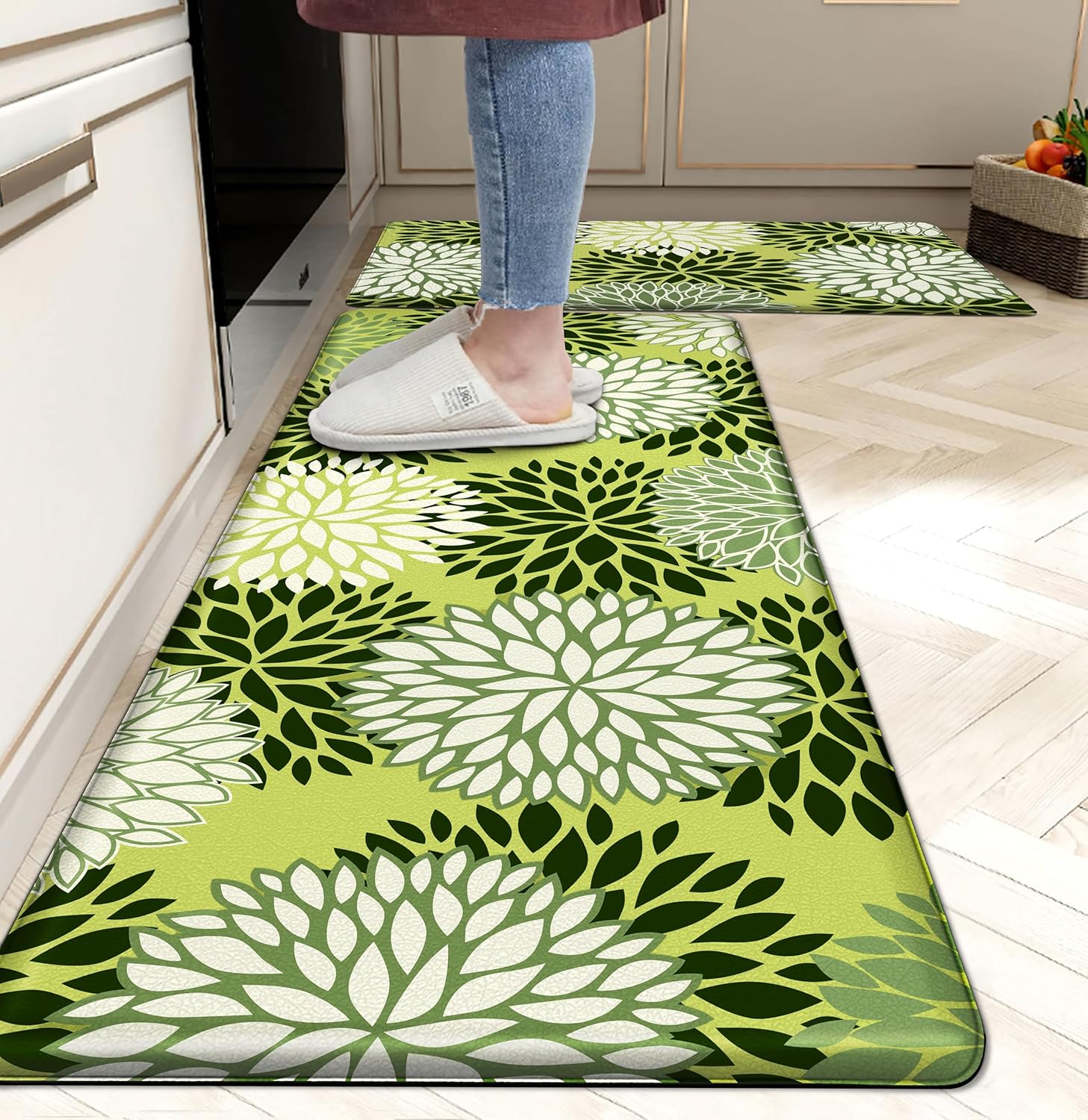 Cushioned Anti Fatigue Kitchen Mats Set of 2 for Comfort