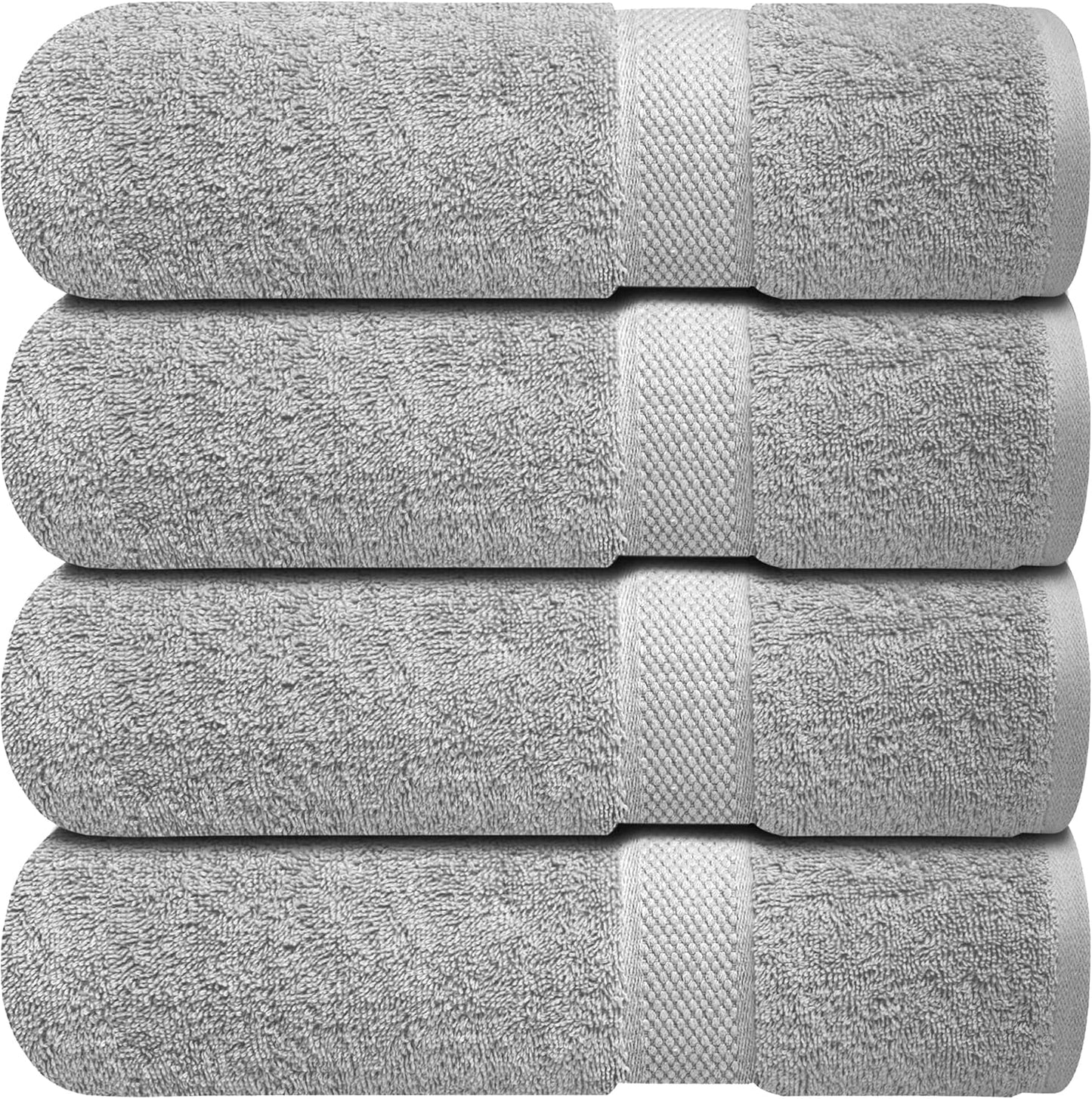 Luxury 100% Ring-Spun Cotton Bath Towels Set of 4 for Comfort