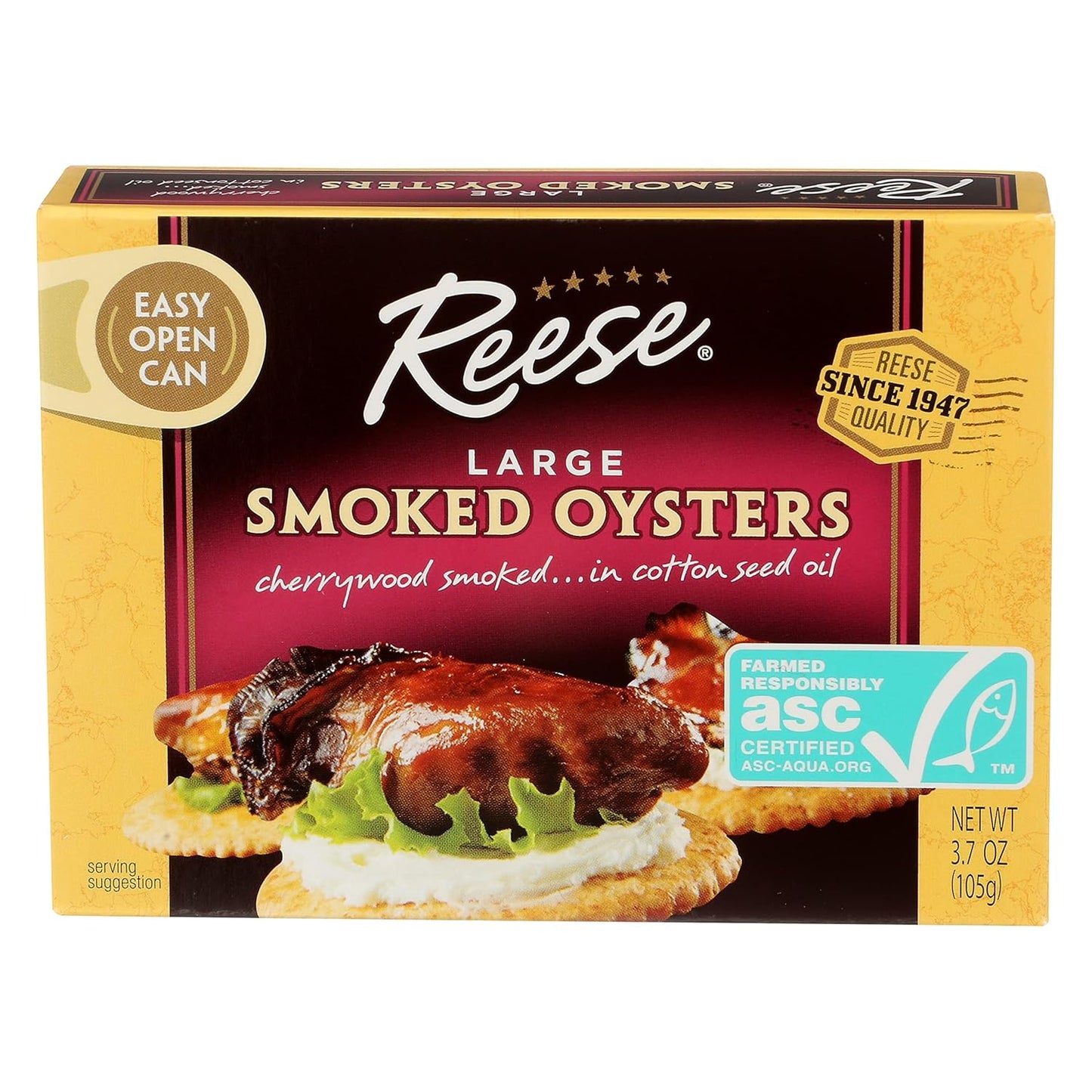 Reese Large Smoked Oysters - Nutritious Snack for Any Meal