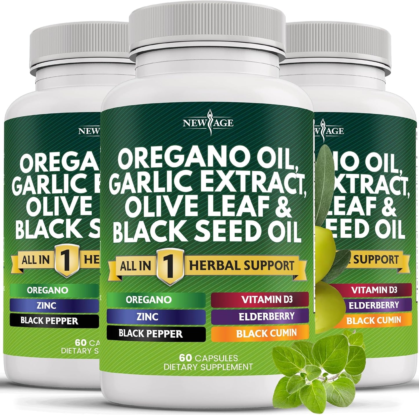 Enhanced Oregano Oil and Garlic Extract Supplement for Health