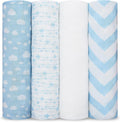 Comfy Cubs Muslin Swaddle Blankets Pack of 4 - Large 47 in Soft Bamboo