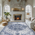 Washable Rug Living Room Rugs: Soft Boho Vintage Medallion