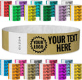 WristCo Gold Custom Imprint Tyvek Wristbands 400 Count - Custom Print