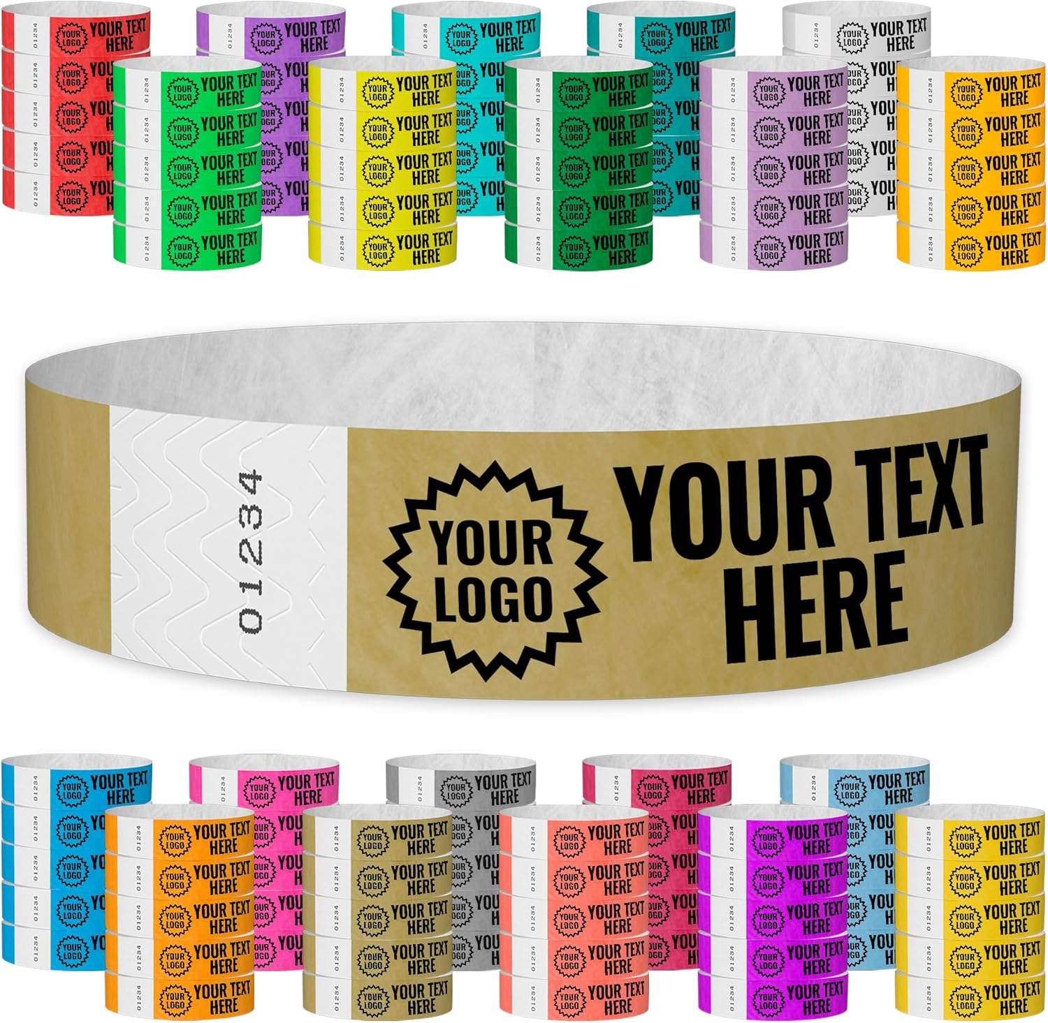 Custom Imprint Wristbands for Events - 400 Count Tyvek Bands