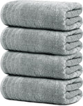 Extra Large Bath Towels 30 x 60 in Pack of 4 - Cool Grey Cotton