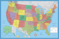 48x78 Huge United States Wall Map Laminated - Classroom Ready