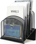 Inclined Desk File Organizer 5-Section Vertical File Holder - Space