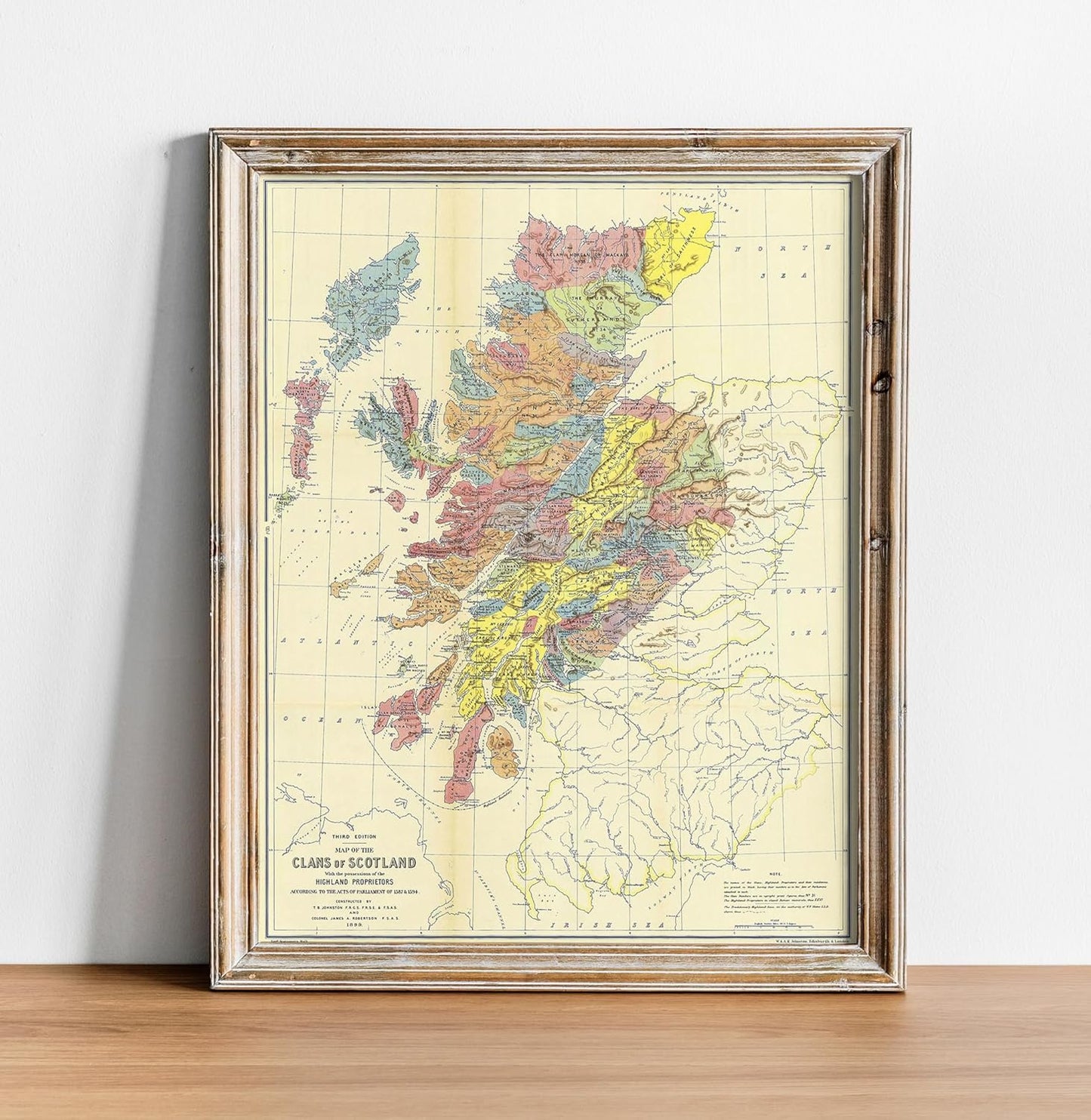 Scottish Clan Map of Scotland 1587-1594 - Unique Wall Art