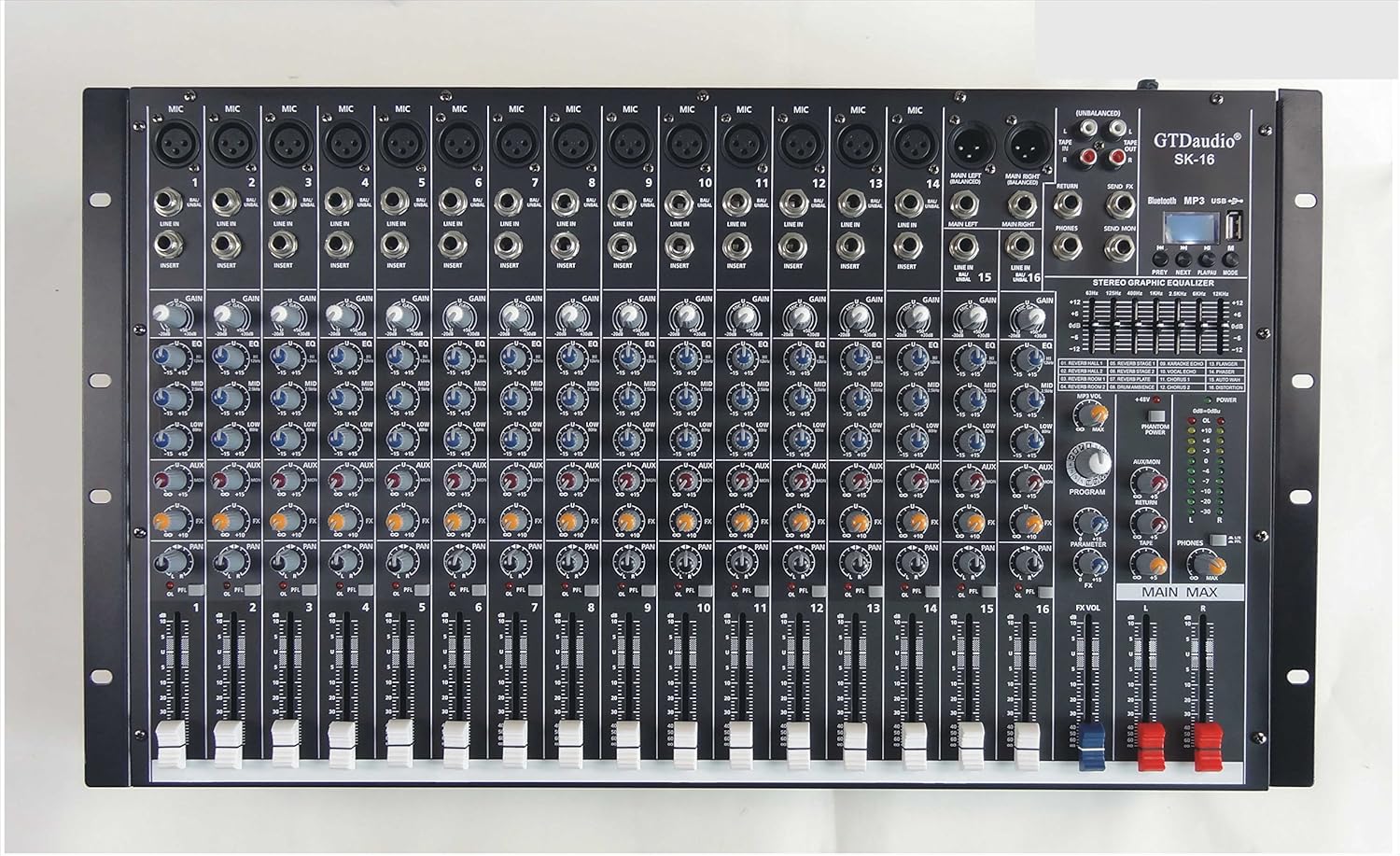 GTD-Audio 16 Channel Professional Powered Mixer for DJs