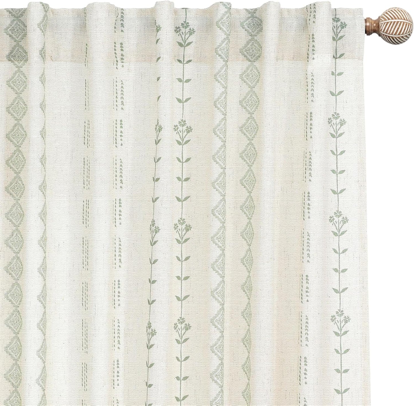 Sliding Door Curtains 2 Panel Sets for Patio with Boho Design