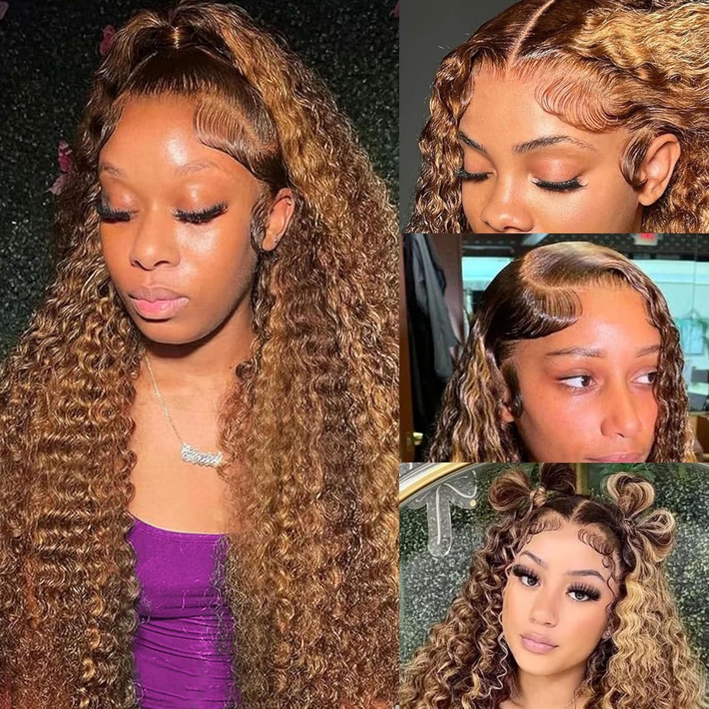 210% Density 13x6 Ombre Blond Lace Front Wig for Women 24 Inch