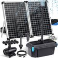 POPOSOAP 70W Solar Pond Filter with Fountain Pump - Efficient Solar