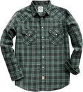 Dubinik Men's Flannel Shirt with Classic Western Snap Closure