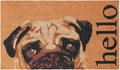 Fawn Pug Coir Doormat 24in x 36in - Durable Outdoor Scraper