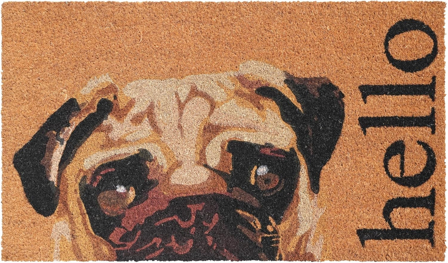 Calloway Mills Fawn Pug Doormat for All-Season Use