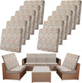 Patio Stretch Cushion Covers 12 Pack - Waterproof Paisley Red