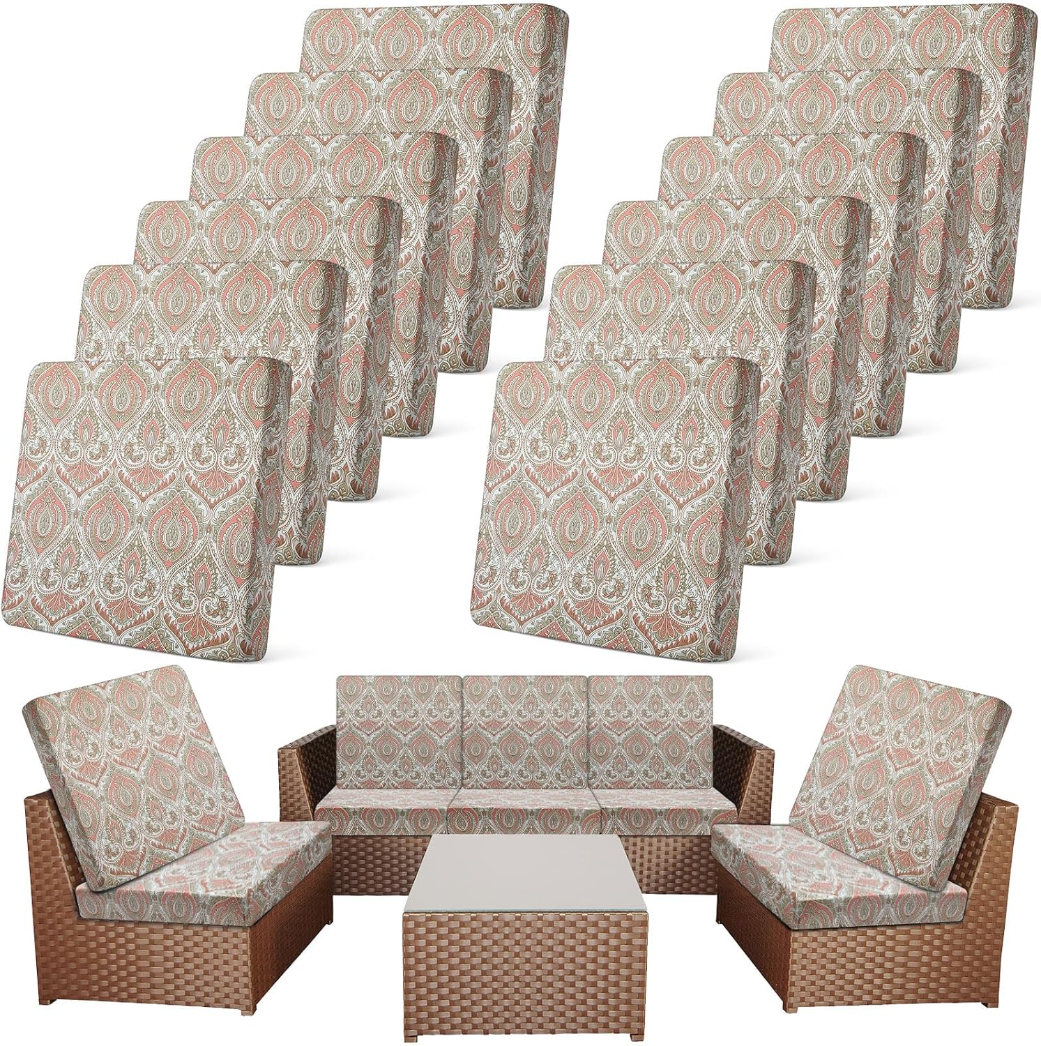 Patio Stretch Outdoor Cushion Covers for Sofa and Chairs
