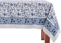 Jodhpur Blue 100% Cotton Rectangle Tablecloth 60 x 108 in - Handblock