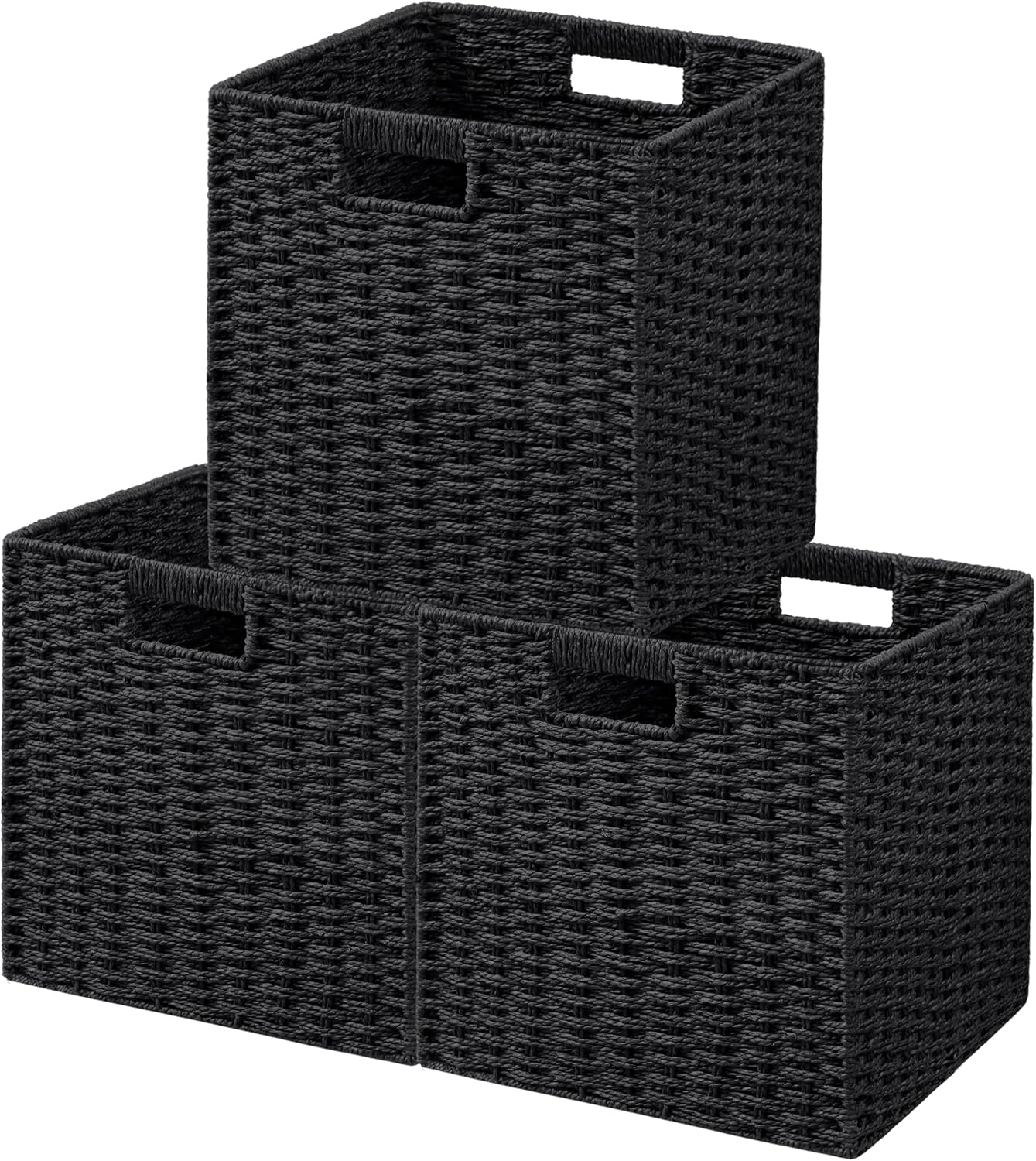 Woven Paper Rope Storage Baskets for Organizing & Decor