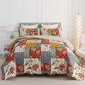 HoneiLife Quilt Set King Size - Lightweight Floral Patchwork Quilt