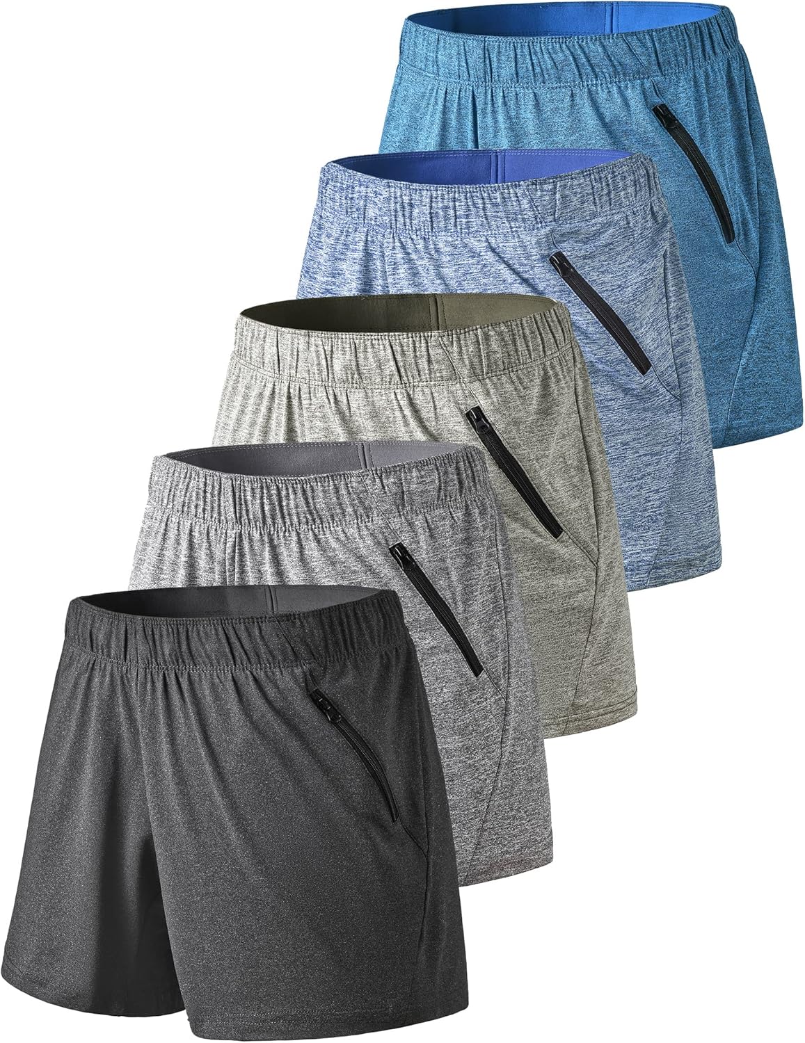 Womens Workout Gym Shorts Casual Lounge Set with Zipper Pockets