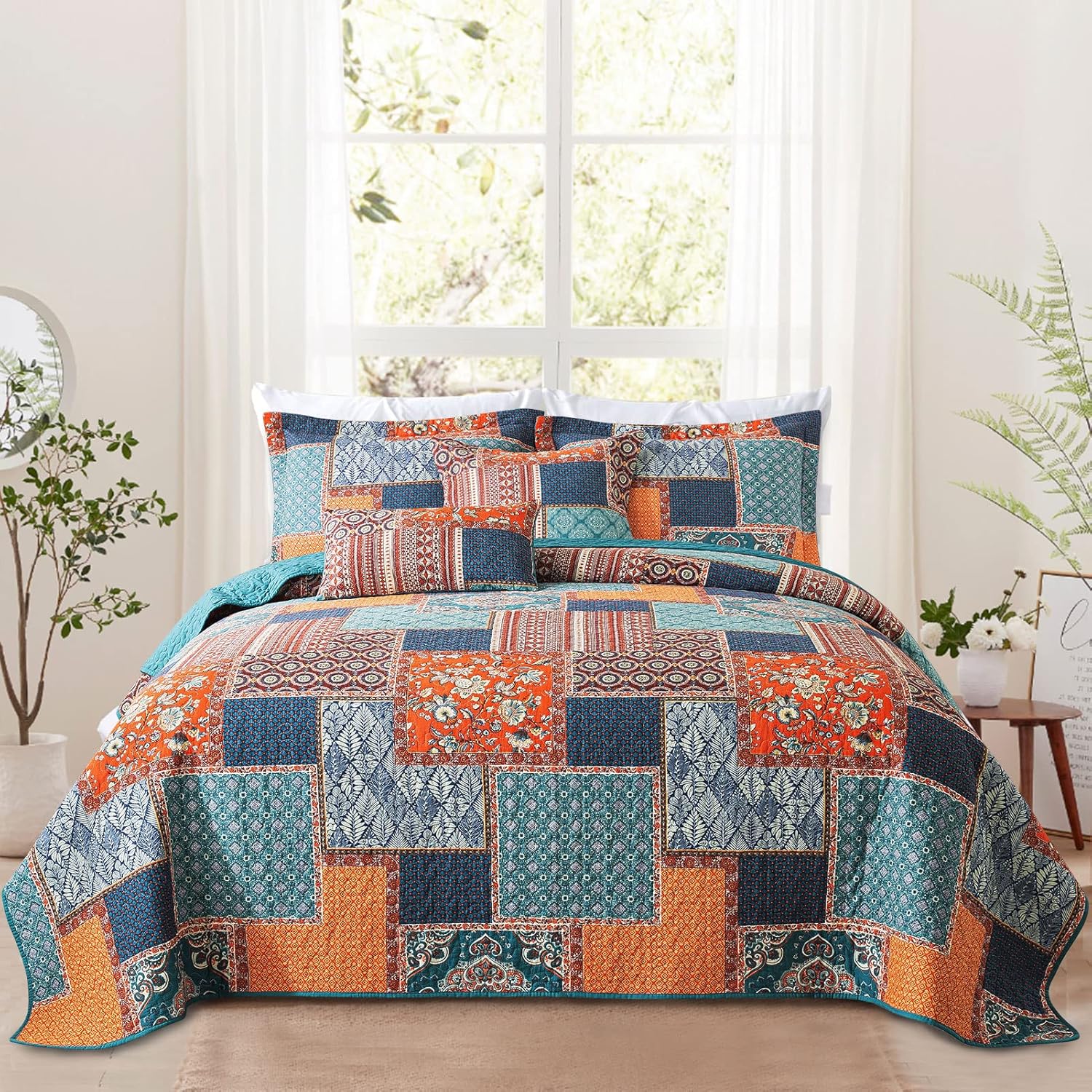VAPUTAR Cotton Quilt Queen Size Bedding Set for Cozy Bedrooms