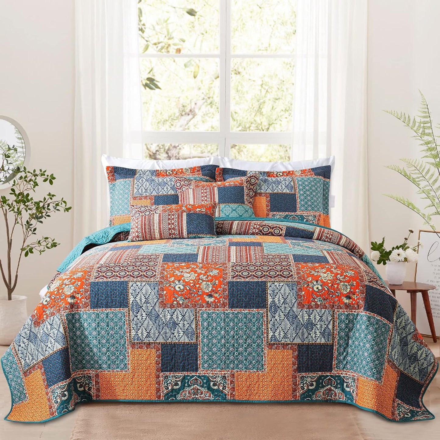 VAPUTAR Cotton Quilt King Size Bedding Set for Cozy Bedrooms