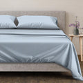 100% Egyptian Cotton Queen Sheet Set - 600 TC Sateen Light Blue Stripe
