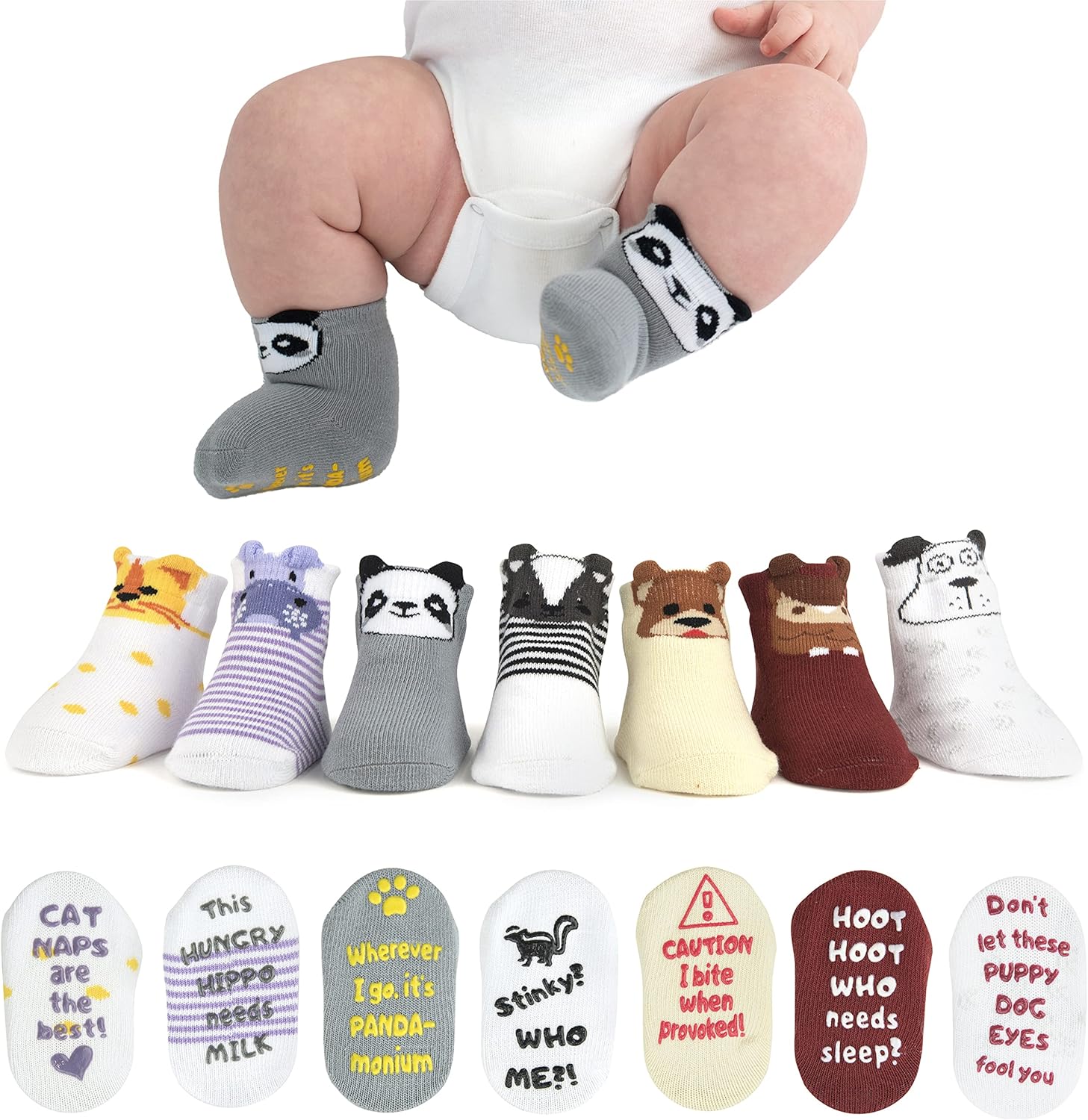 7 Cute & Funny Baby Socks Set
