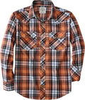 Dubinik Pearl Snap Shirts for Men Long Sleeve Casual Western Plaid