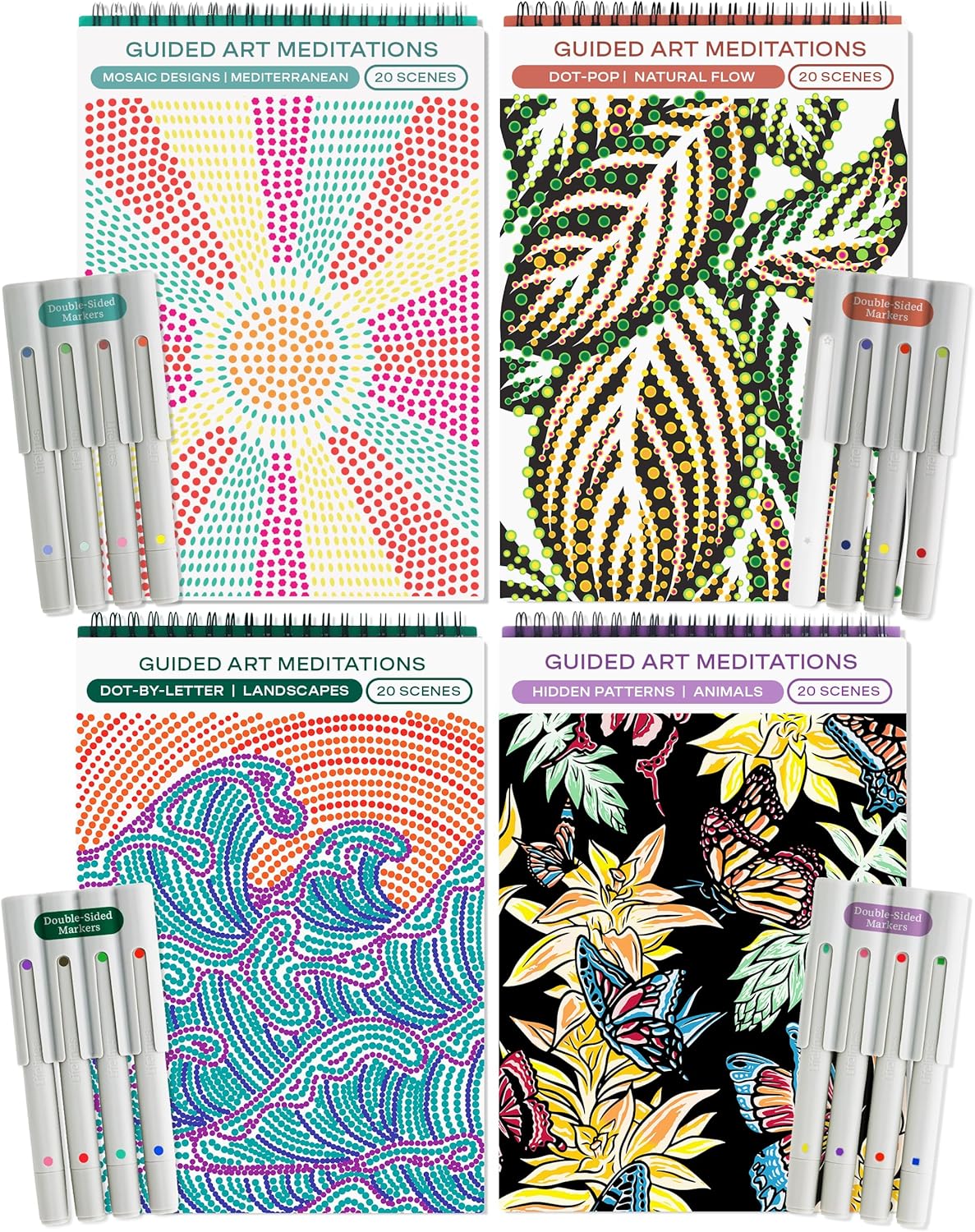 Lifelines FlowArt Activity Pad 4-Pack for Mindful Coloring Fun