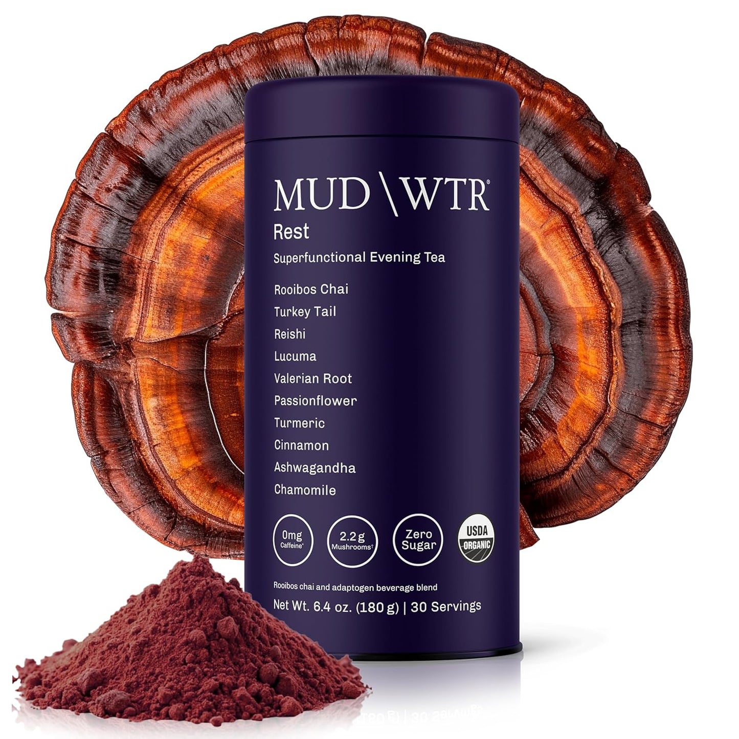 Mushroom Tea for Sleep Support - MUDWTR Rest Evening Blend