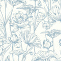 Blue Floral Peel and Stick Wallpaper 16.1in x 393.7in - Removable