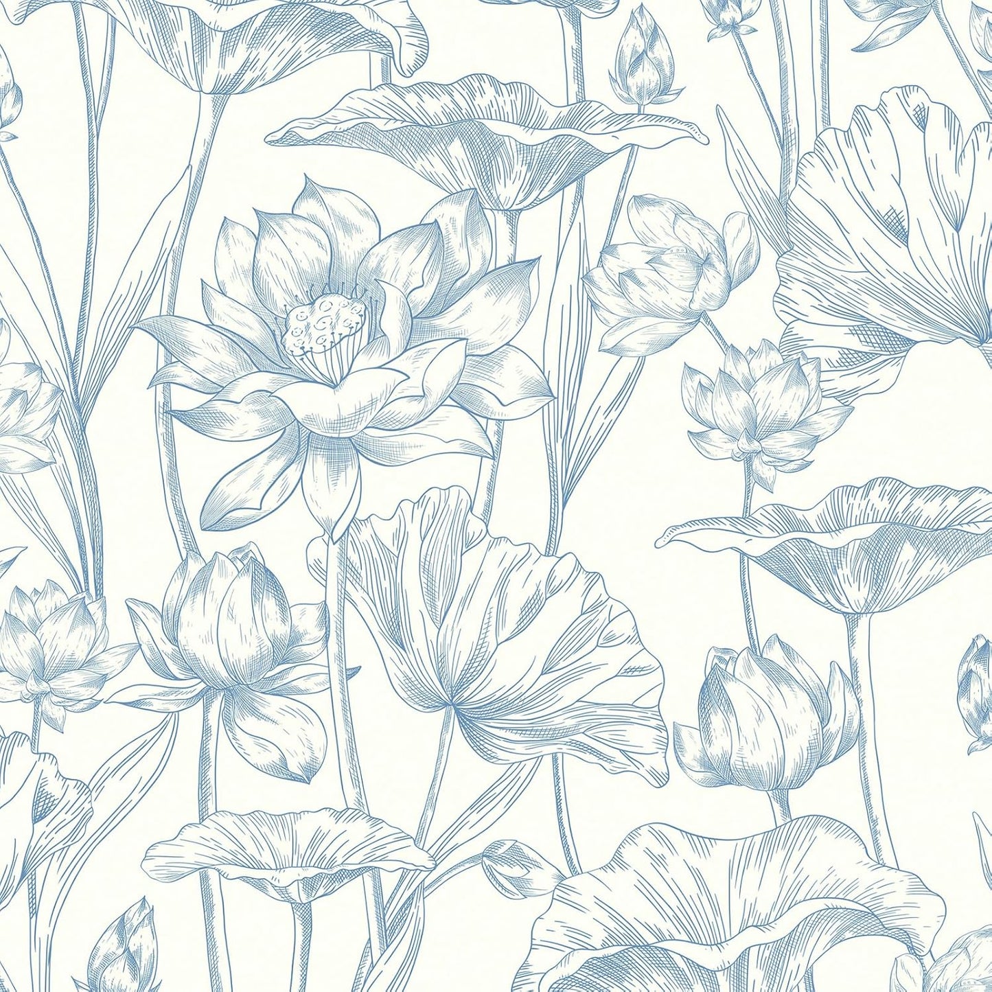Blue Floral Wallpaper Peel and Stick for Dreamy Home Decor